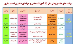 برنامه های هفته پژوهش دانشکده فنی و حرفه ای دختران قدسیه ساری