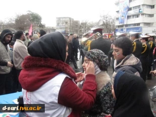 شرکت پرشور دانشجویان، همکاران ، اساتید و ریاست دانشکده در مراسم راهپیمایی 22 بهمن 95