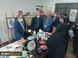 بر پایی نمایشگاه از دست ساخته های دانشجویان آموزشکده فنی و حرفه ای قدسیه ساری در افتتاحیه  مرکز رشد و نوآوری مهارتی دانشگاه فنی و حرفه ای استان مازندران در تاریخ 1401/06/07  2